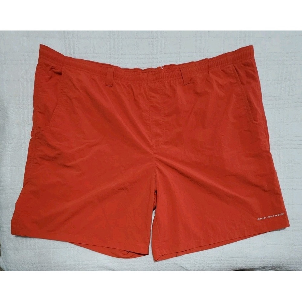 Columbia PFG Swim‎ Trunks Omni-Shade Fishing Shorts Orange 8" INS Mens Size XXL